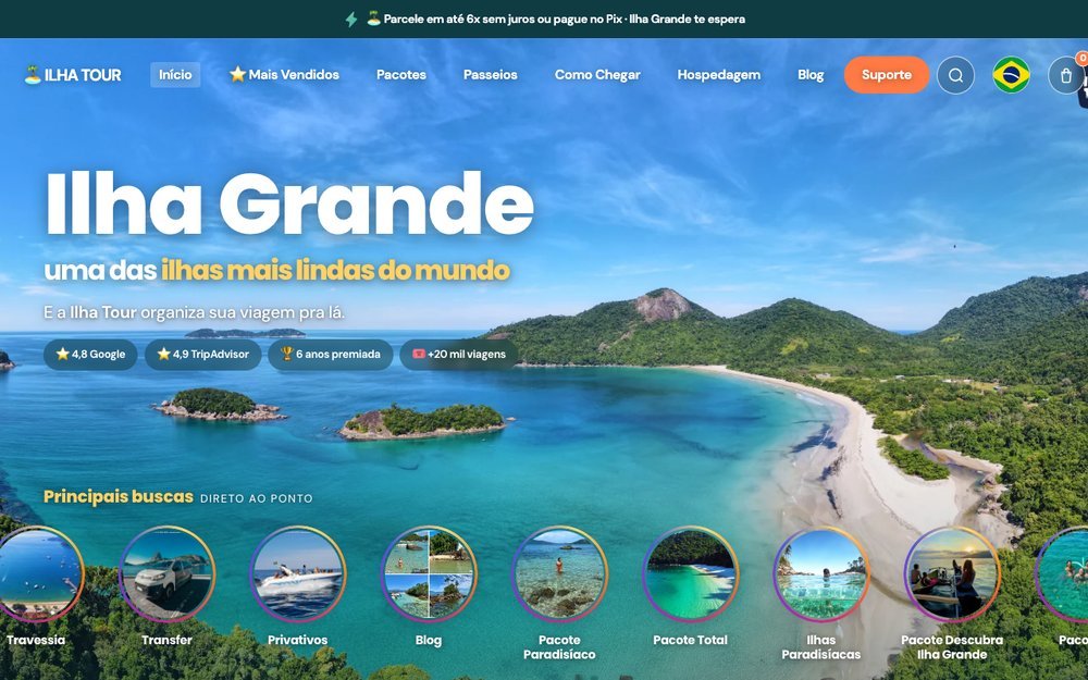 Site Ilha Tour — Turismo — travessia e passeios