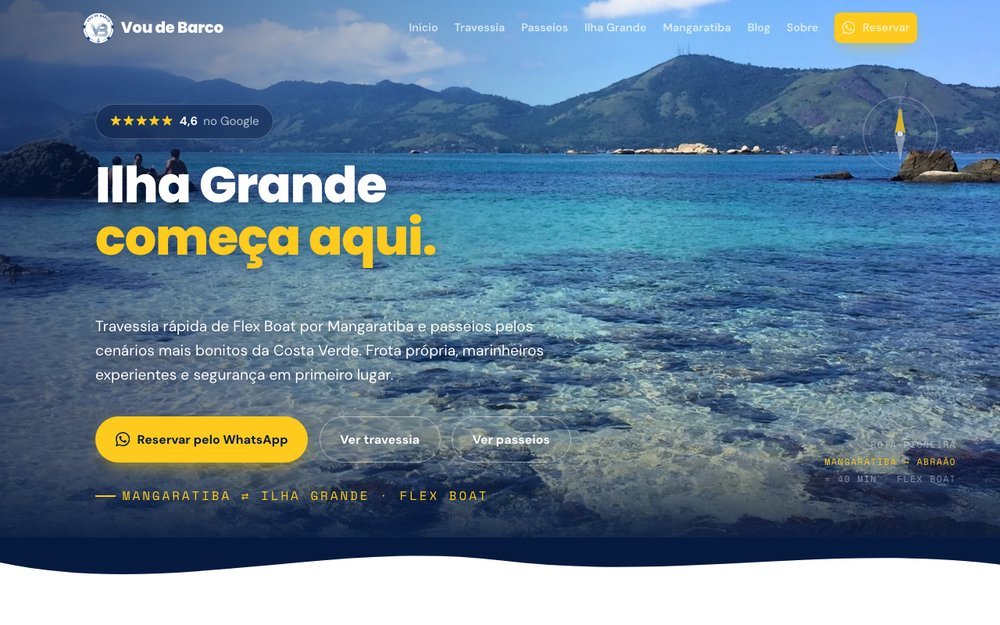 Site Vou de Barco — Empresa náutica